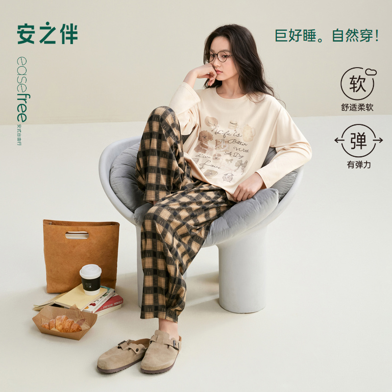 安之伴【巨柔软】睡衣女款春秋卡通可爱外穿家居服套装82531722194