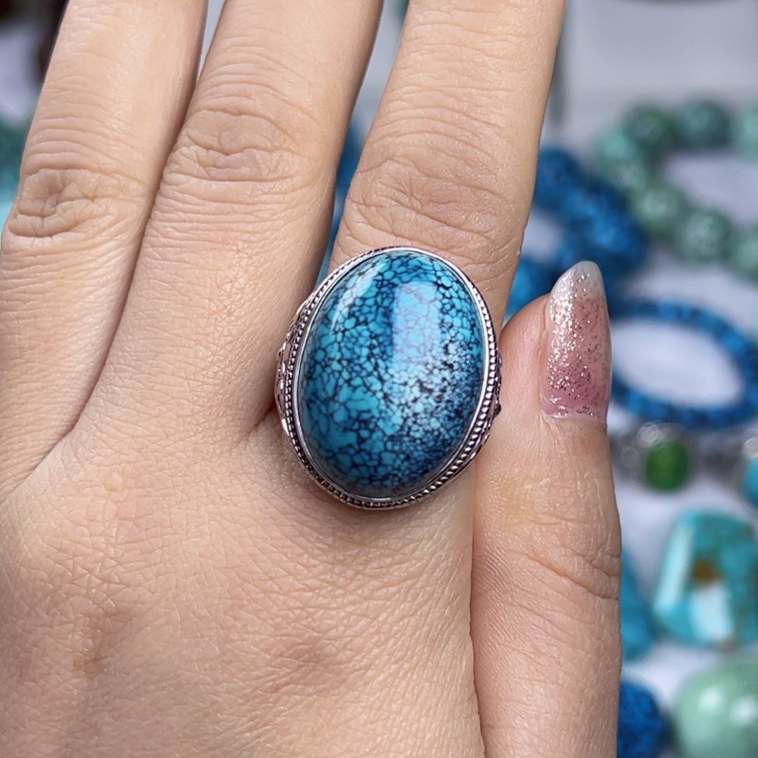 银S925镶嵌绿松石珠宝奇石