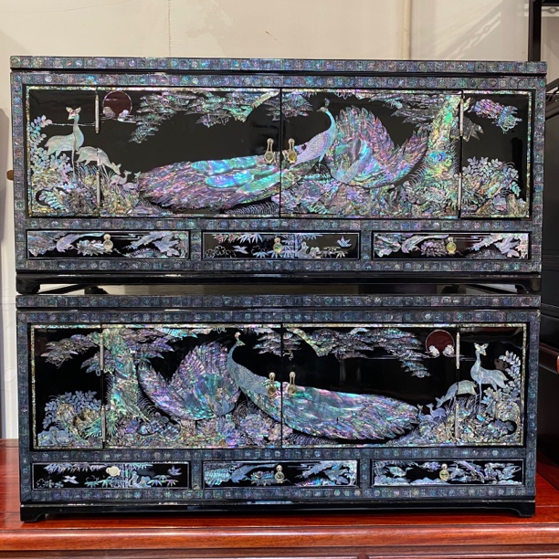 平遥推光漆器实木大漆深海彩色贝螺钿镶嵌工艺