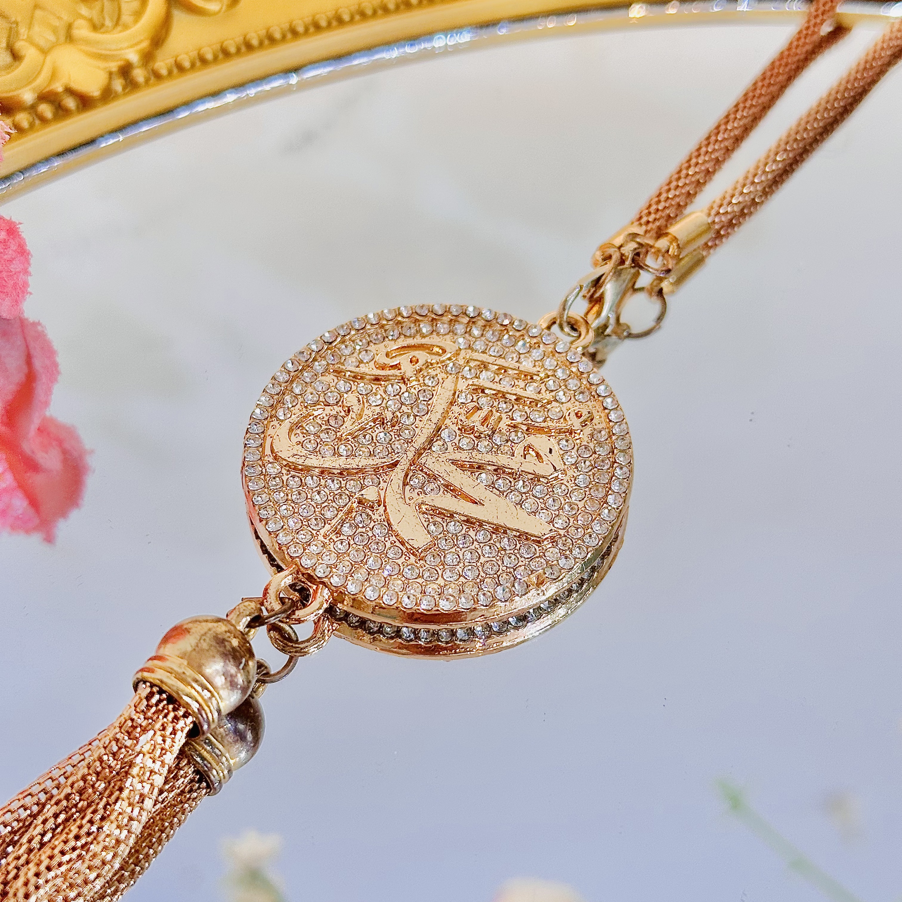 三色圆形满钻遵名款车挂高档车载挂件车内汽车挂件车载