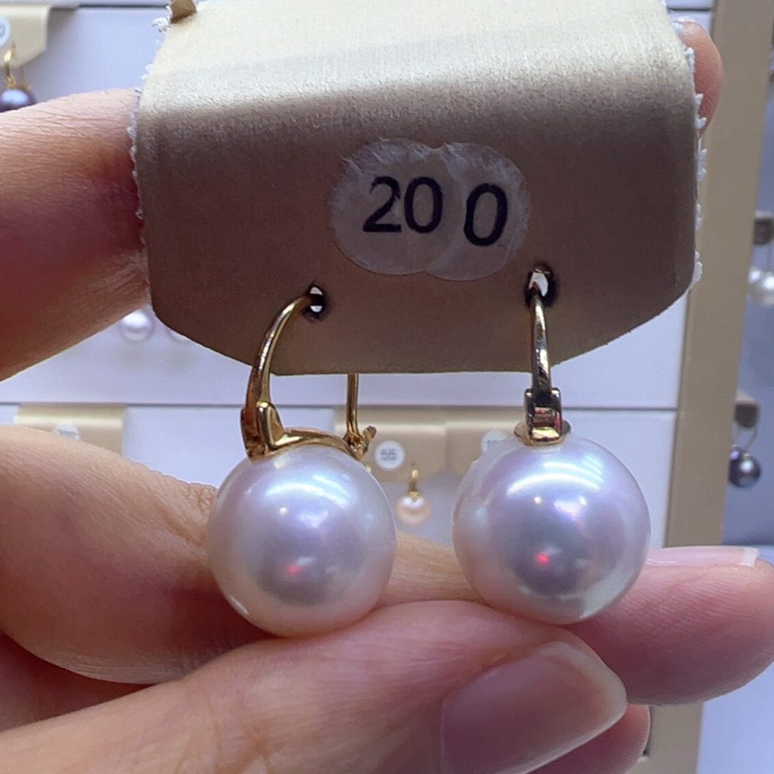 银S925镶嵌淡水珍珠耳饰