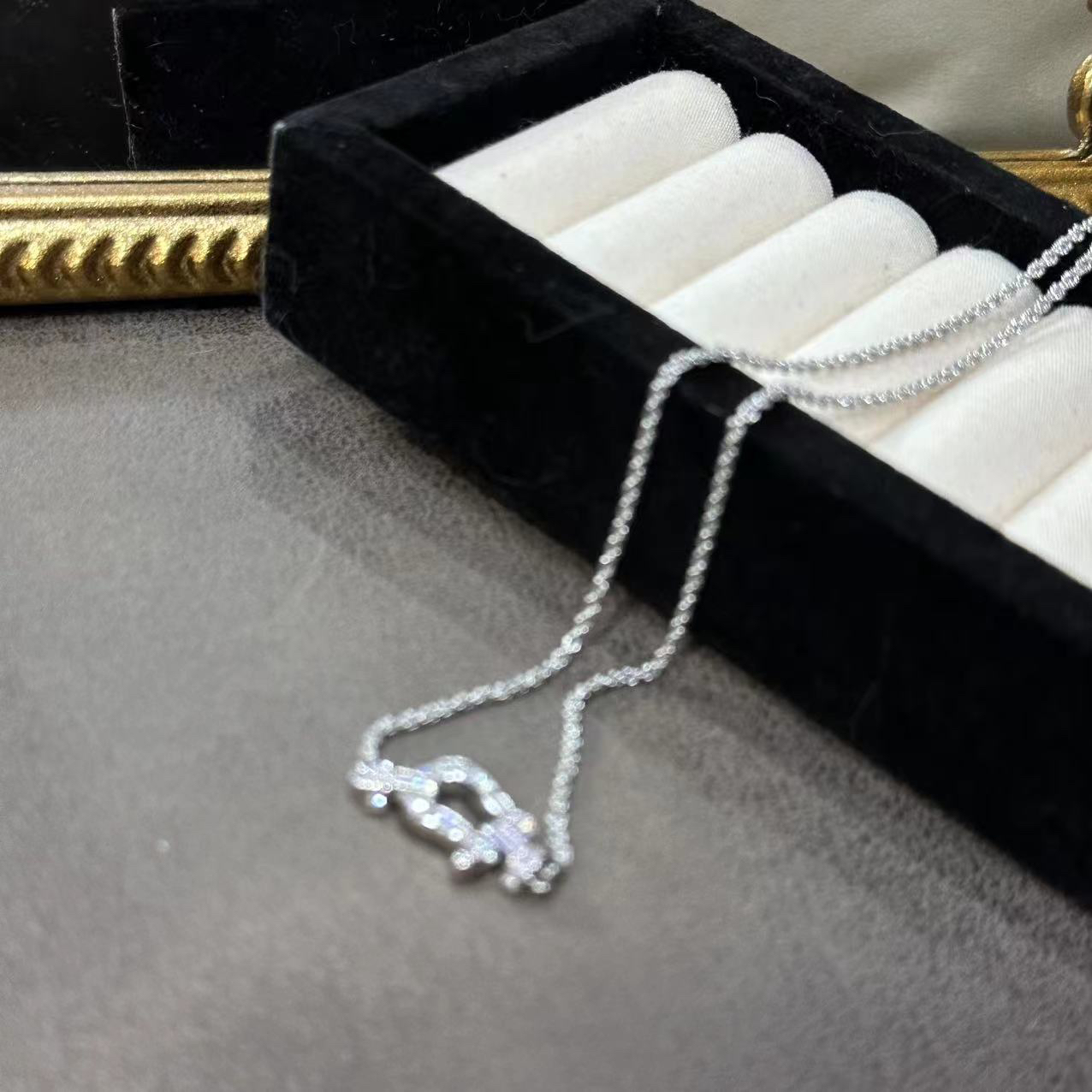 铜合金项链 银色马蹄扣轻奢项链-67268