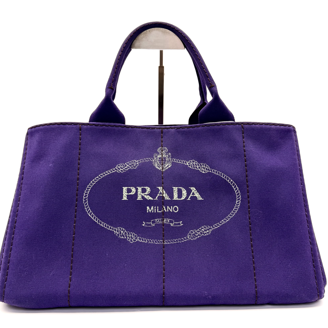 95新 Prada/普拉达 大迈/帆布包紫色草莓托特/84859153