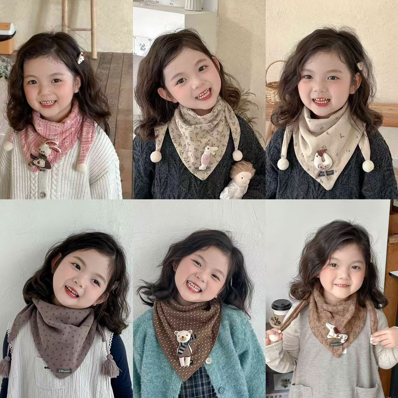 韩版INS洋气儿童围巾秋冬季保暖男女童宝宝围脖婴儿三角巾保暖潮