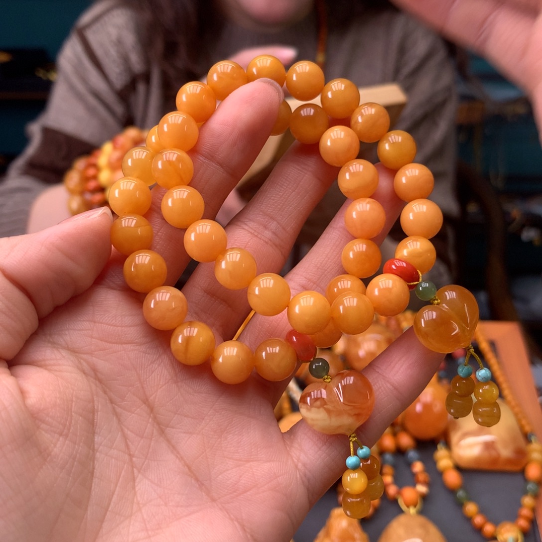 蜜蜡未镶嵌手串多样性发一