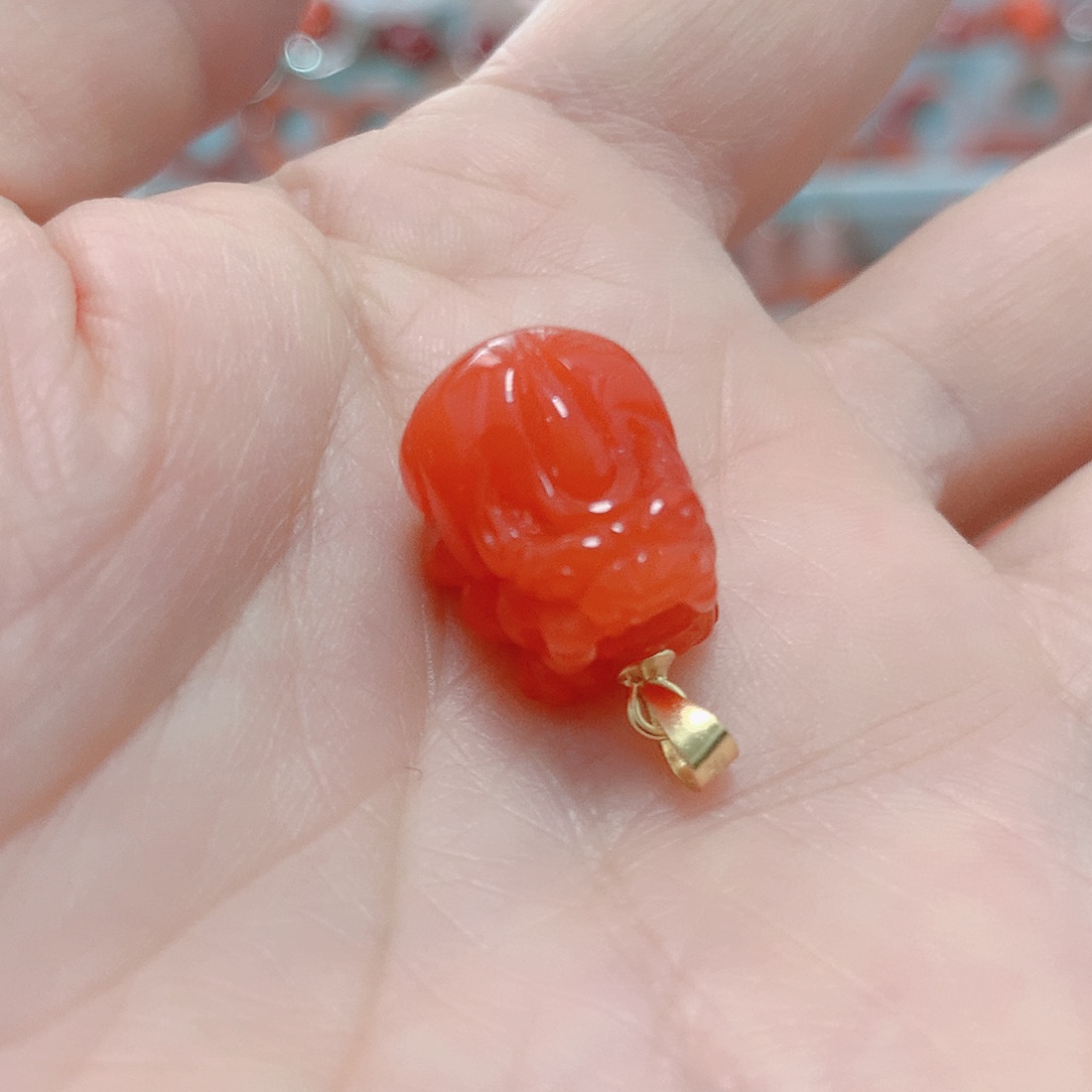 南红玛瑙吊坠(不含链)银S925镶嵌