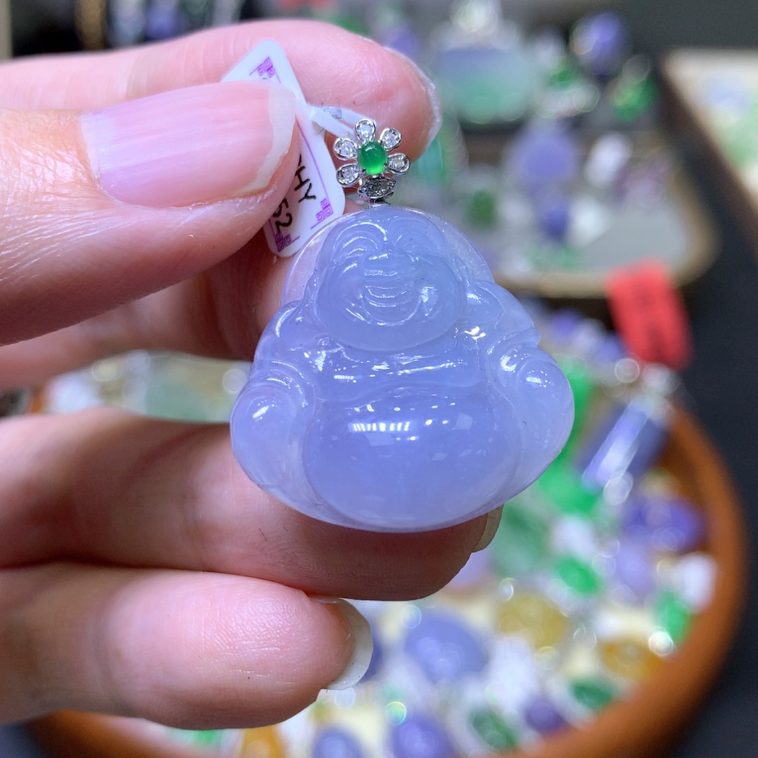 【闪购商品】翡翠颈饰18K金镶嵌翡翠吊坠项链