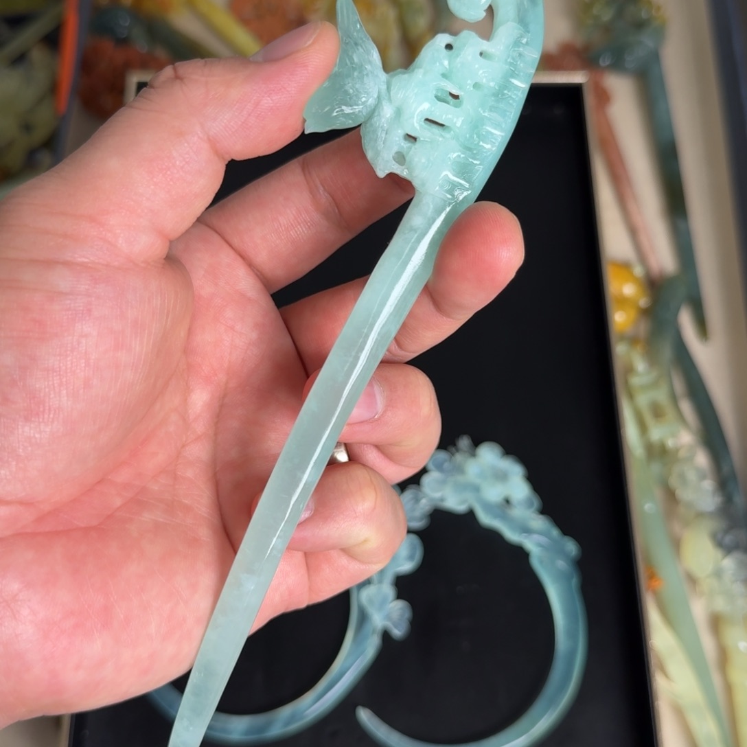 岫玉发饰未镶嵌明君玉簪贼拉好看