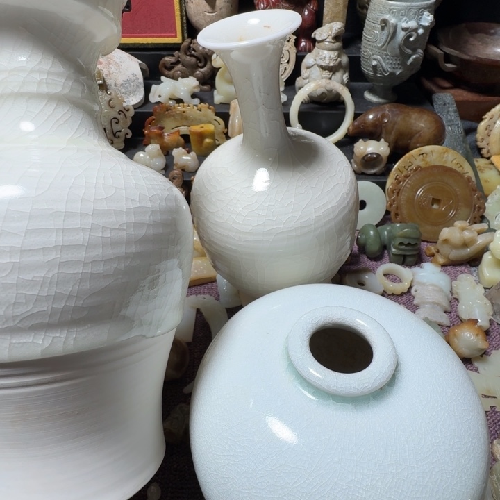 沛***奇瓷片双鱼青瓷开片大碗