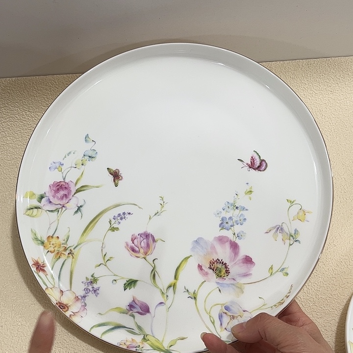 瓷片骨瓷飞花10.5欧式盘一个
