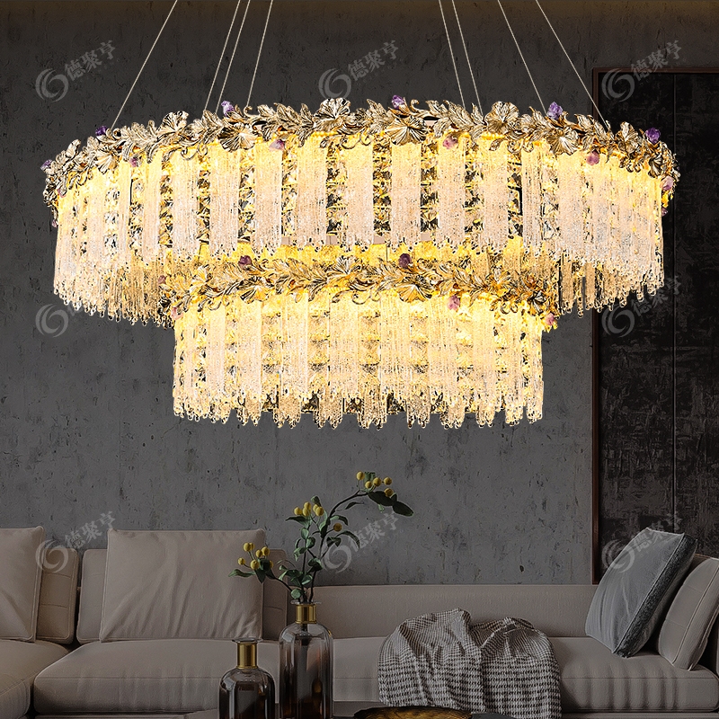 德聚亨后现代简约大气水晶客厅吊灯创意个性主卧室轻奢餐厅灯具