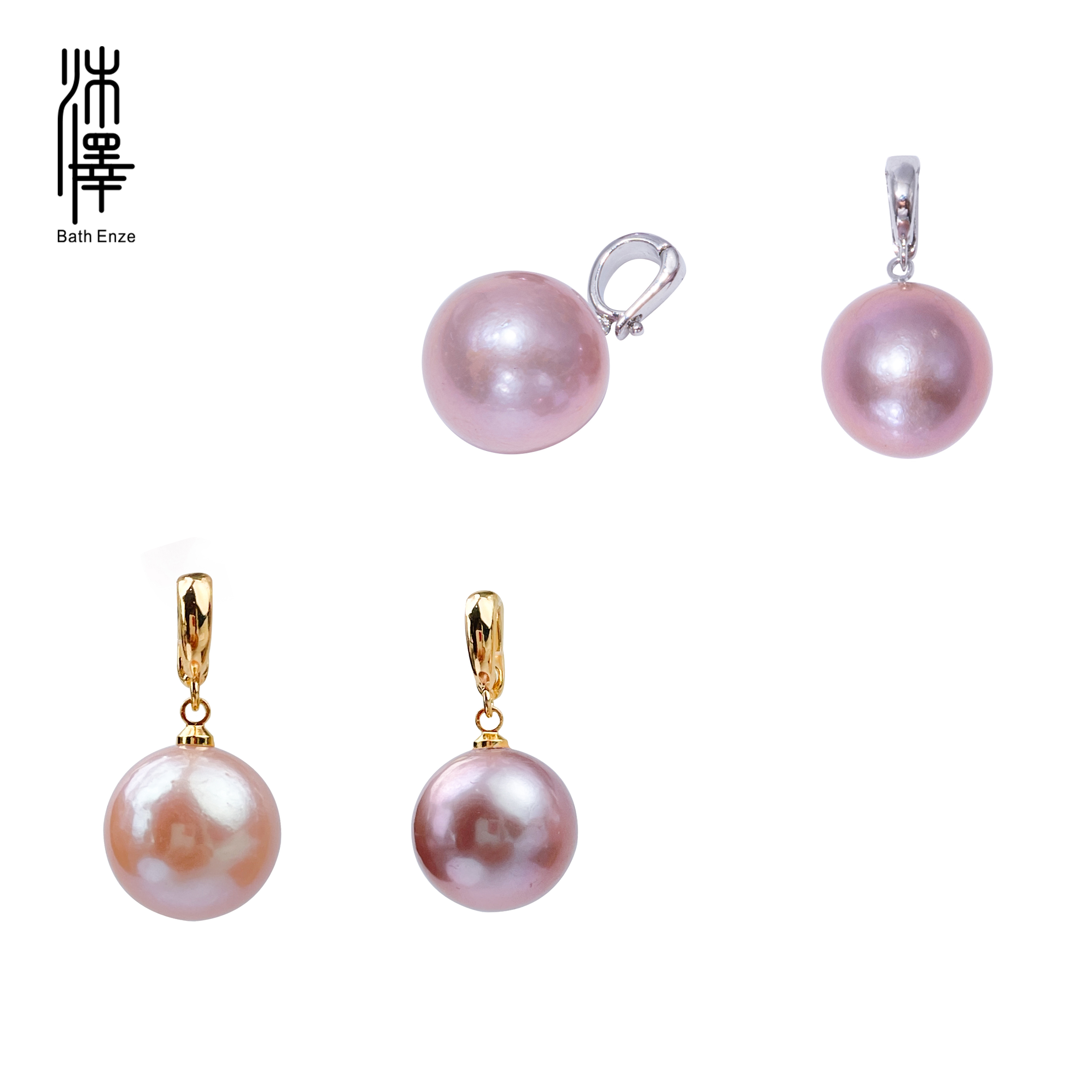 沐泽特惠13-14mm淡水珍珠大颗炫彩紫珍珠万能扣吊坠不多样性发一