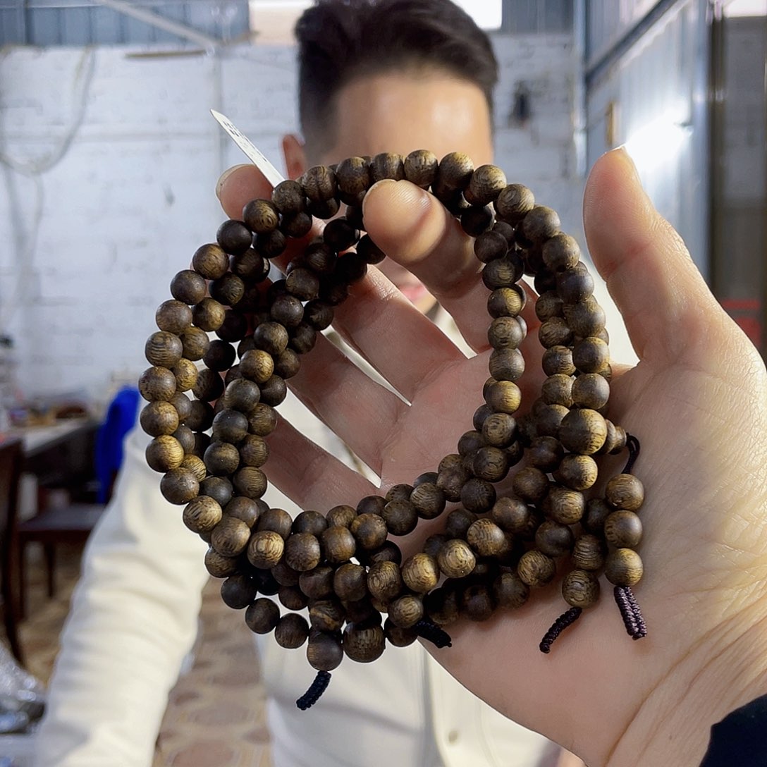 沉香手串棋楠乌身圆珠长串0.7/17克多样性发一