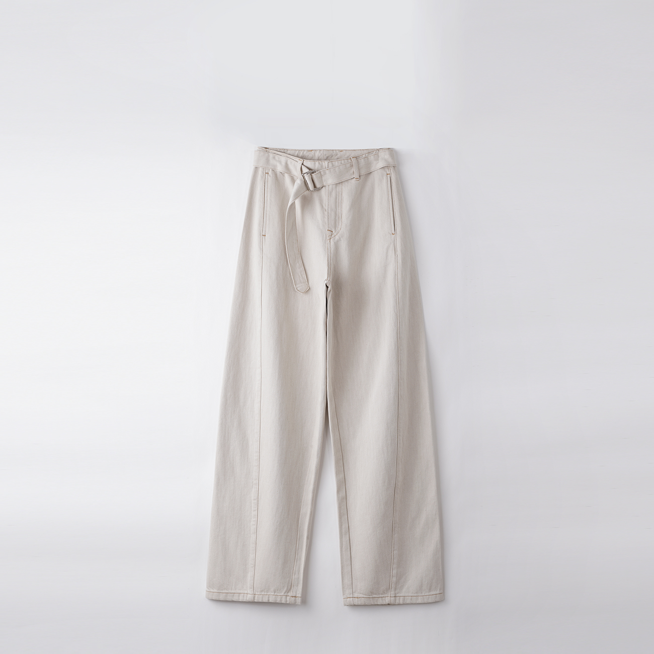 2025新品经典设计扭缝裤 气质系带牛仔长裤女