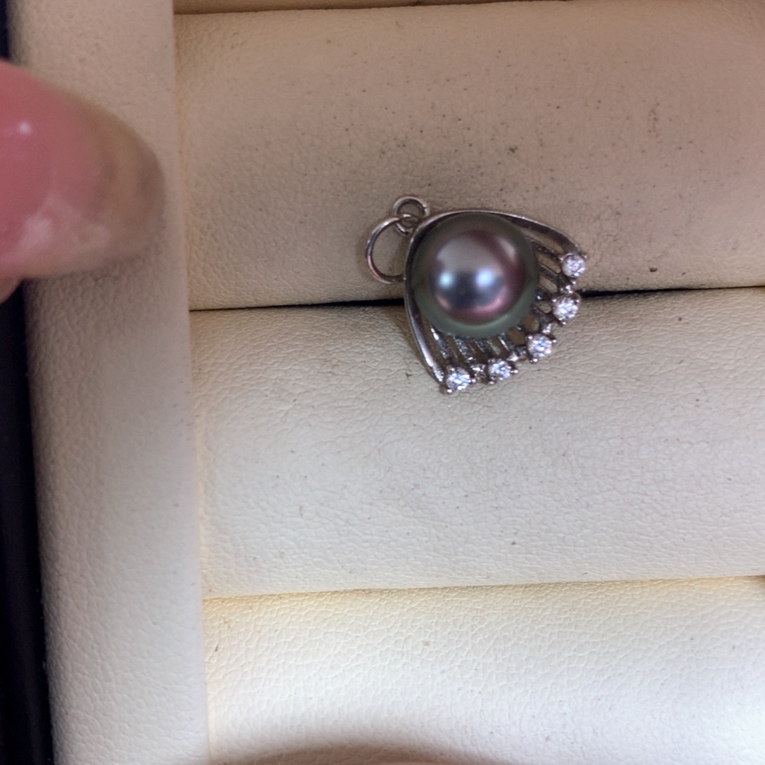 海水珍珠银S925镶嵌颈饰