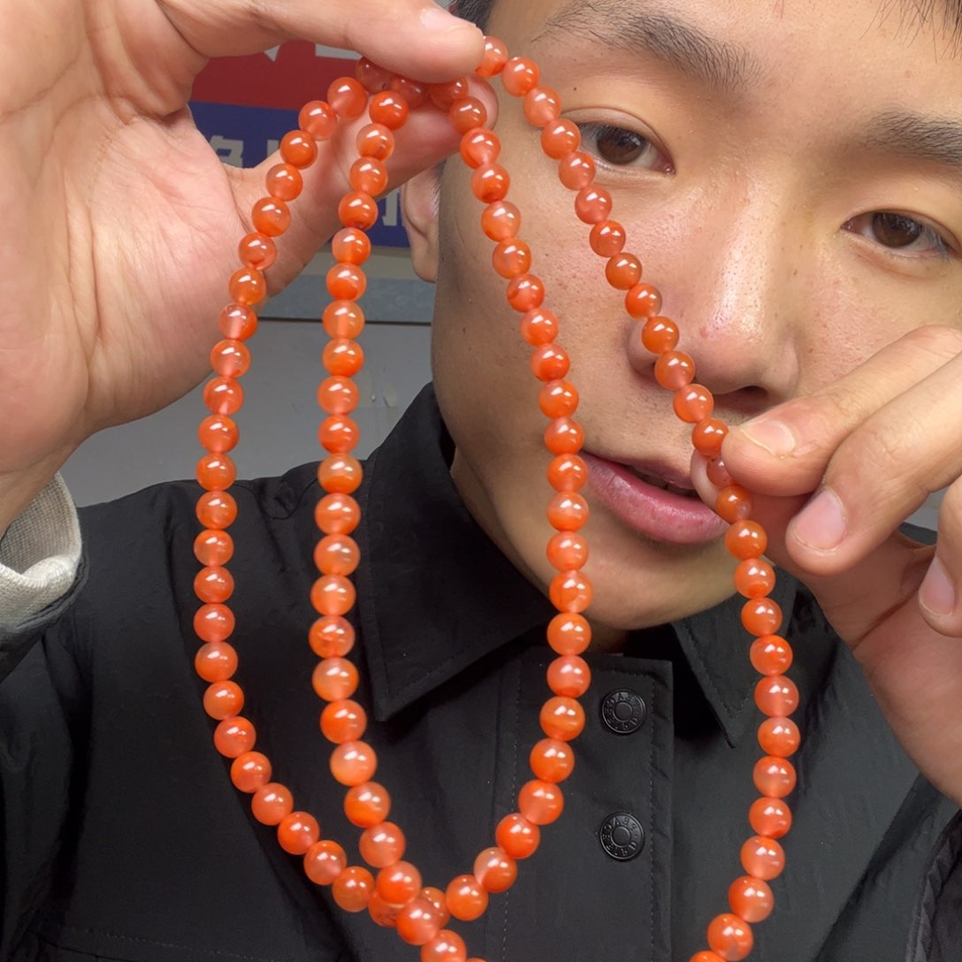 玛瑙/玉髓颈饰未镶嵌多样性南红108颗卡8货头