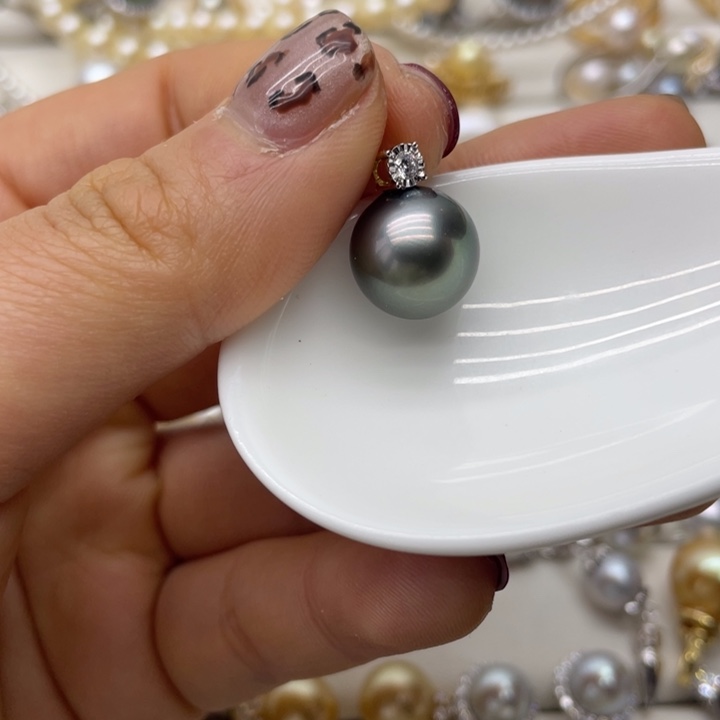 海水珍珠吊坠(不含链)18K金镶嵌