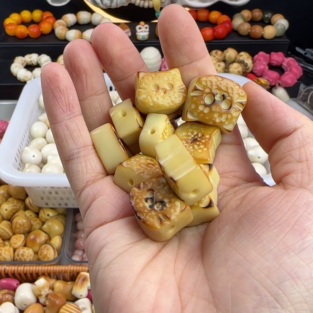 菩提根/象牙果吊坠微瑕牙果炭烤猫饼5颗