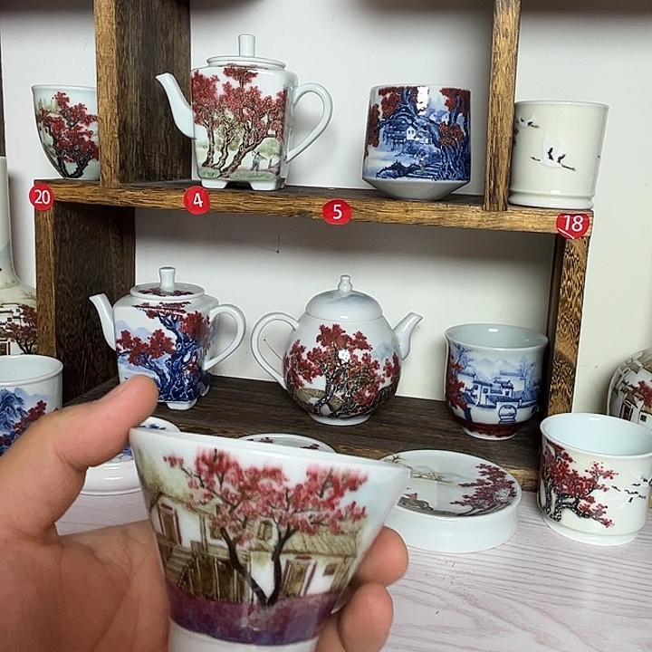景德镇彩绘斗笠杯