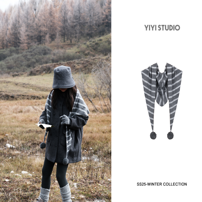 YiYi 童装条纹围巾0643