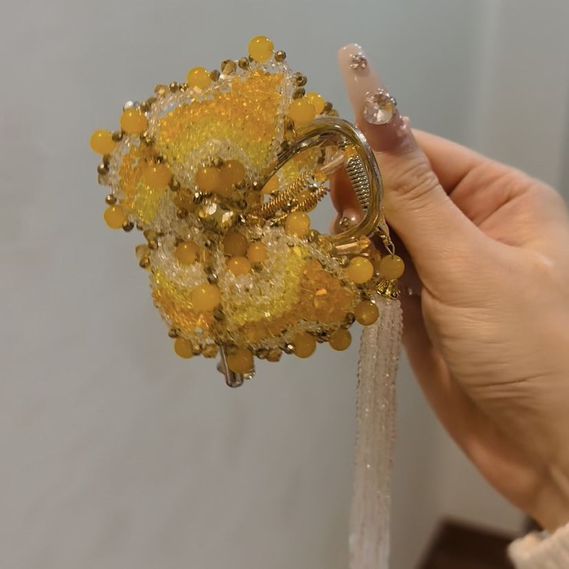 茜子风系列高定敦煌金蝴蝶系列抓夹网红发饰头饰