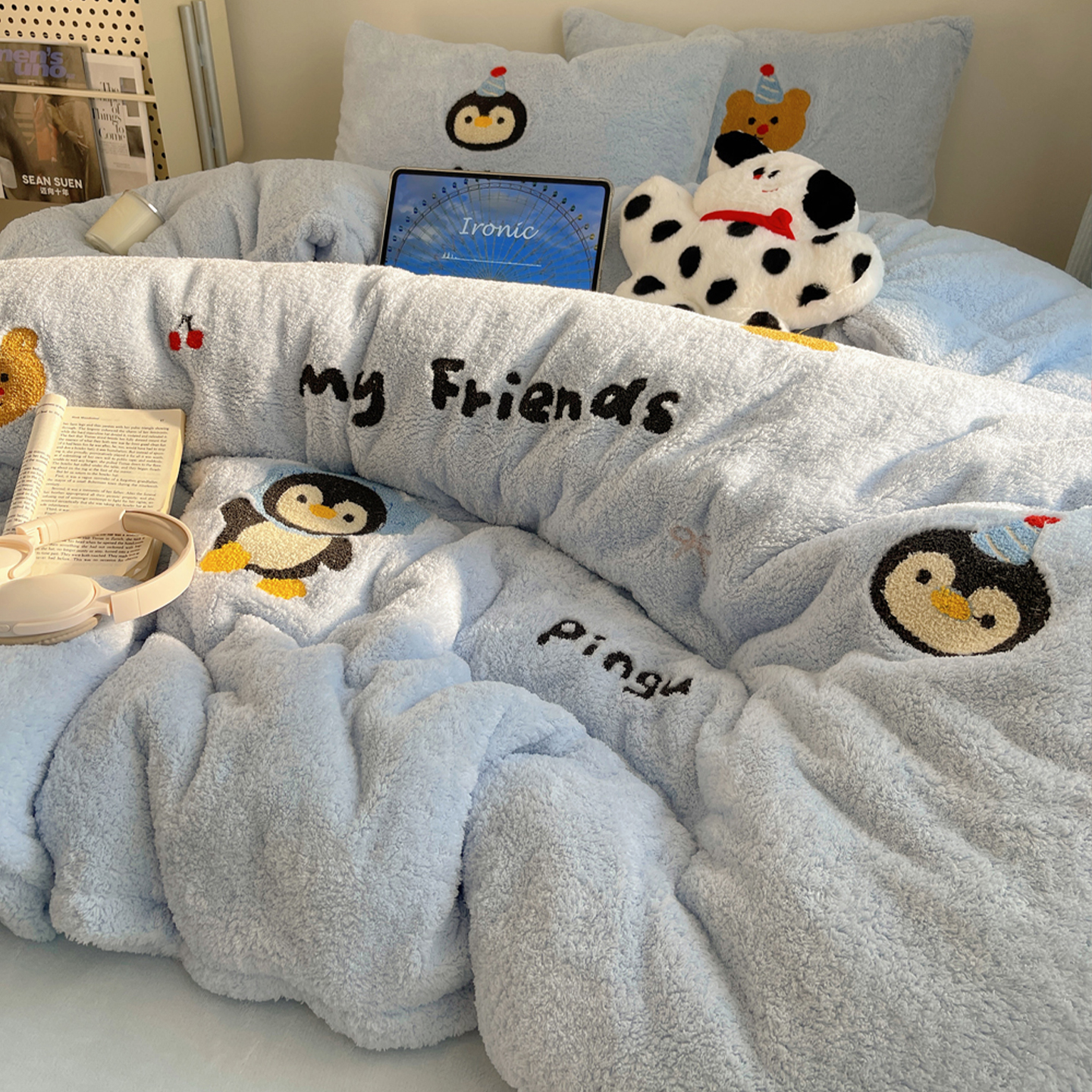 双面泰迪绒床上四件套冬季加厚牛奶绒床单双面珊瑚加绒被套罩床品