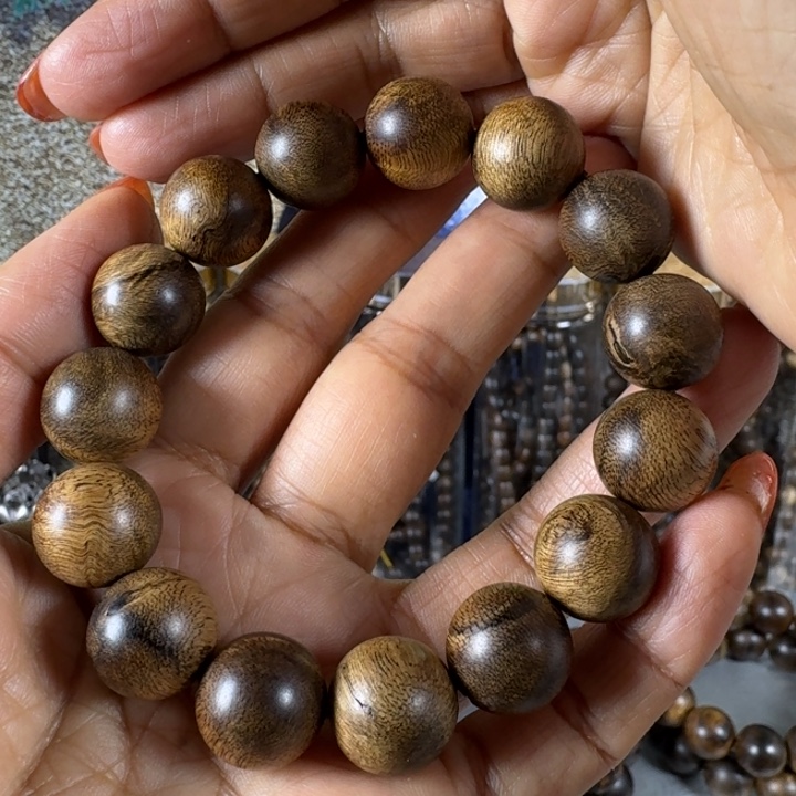 沉香手串用****4白棋虎纹瘤