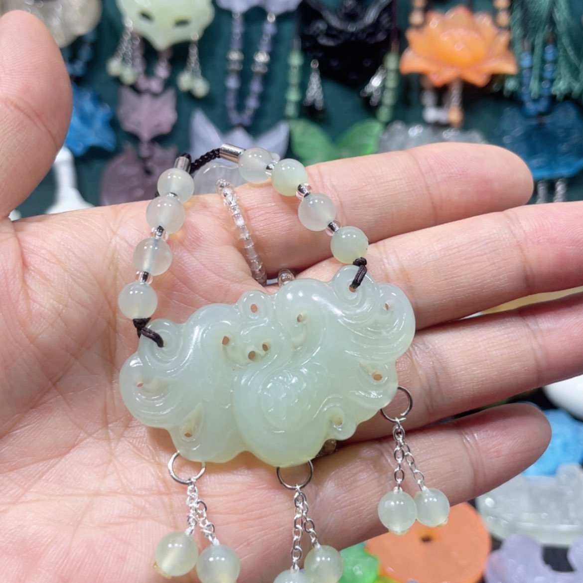 【闪购商品】未镶嵌岫玉颈饰13项链