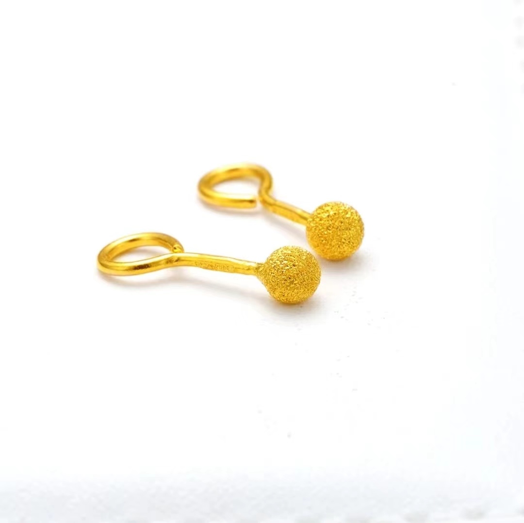 【金展珠宝】足金  磨砂耳钉