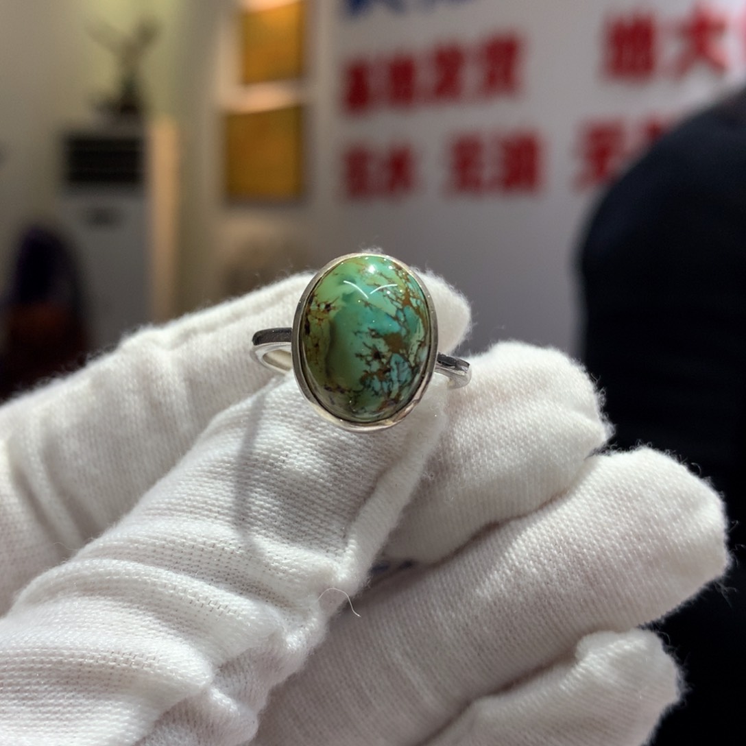 绿松石戒指银S925镶嵌