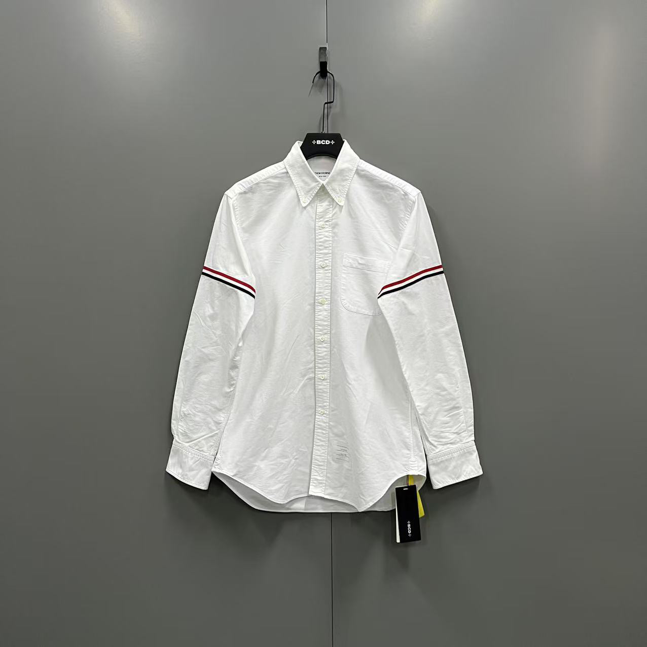 99新 THOMBROWNE （jp）125白色臂边条纹衬衫3码/