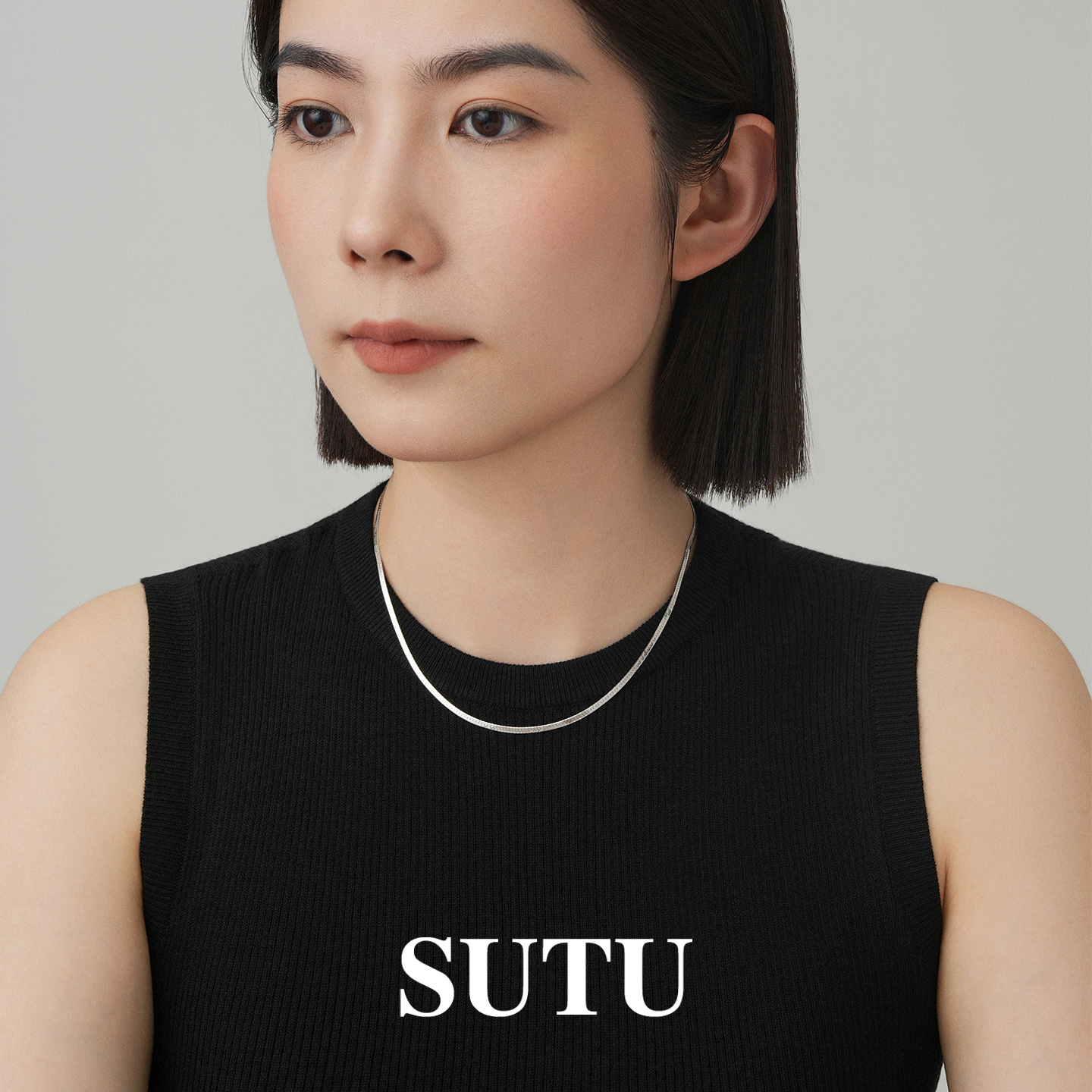 链子925银 蛇骨链925银项链扁平小众精致设计感百搭新款颈链女