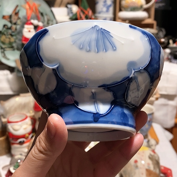 搪瓷青花手绘米饭碗大小