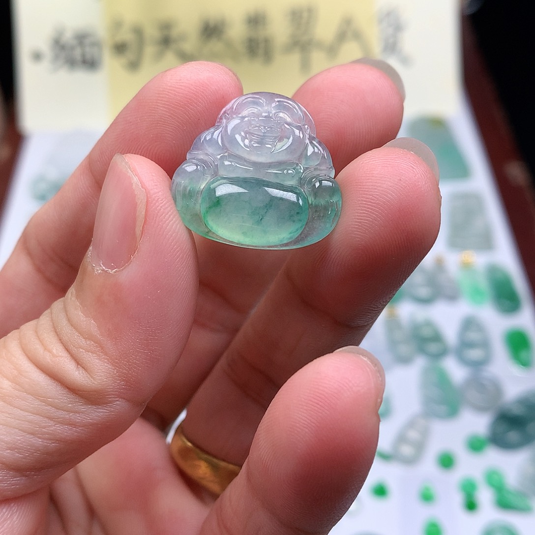 翡翠裸石缅甸天然A货翡翠冰种佛公
