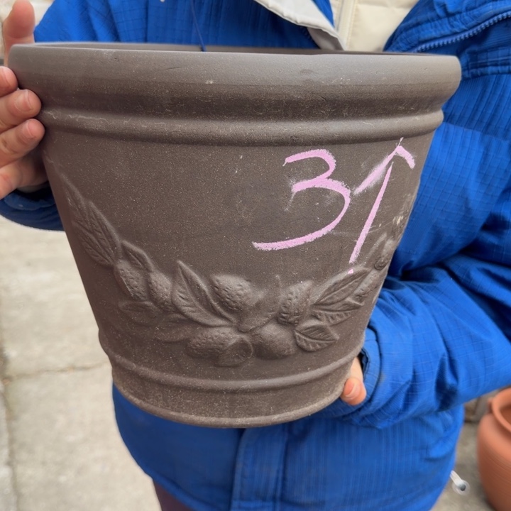 紫砂花盆口30高25宜兴紫砂 