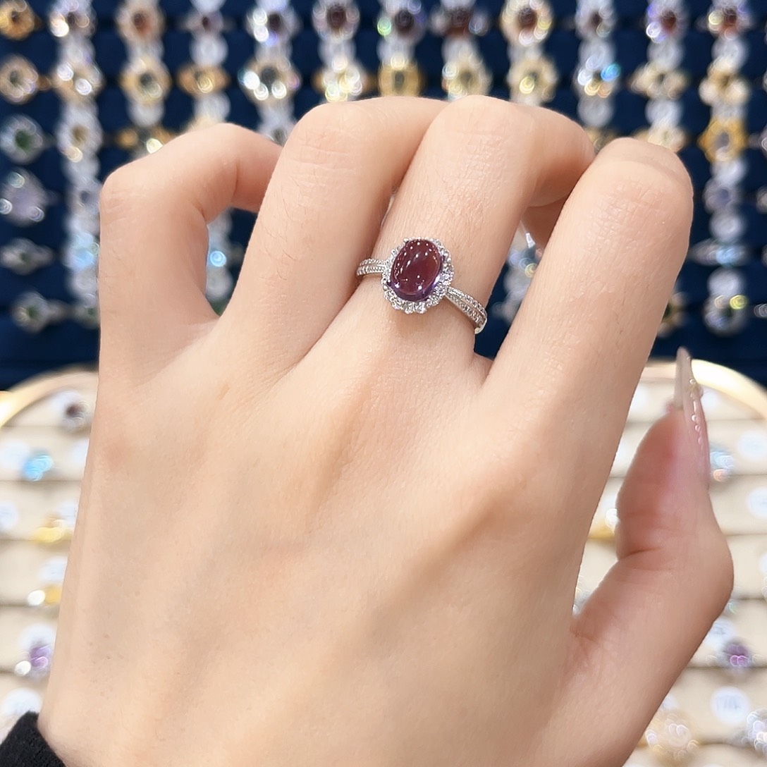 紫晶女款银S925镶嵌戒指