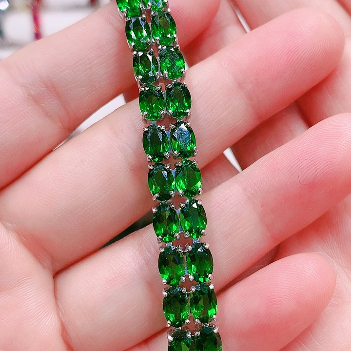 透辉石手链银S925镶嵌