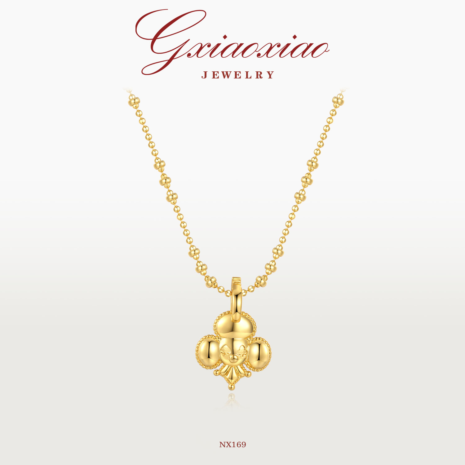 G XIAOXIAO 时尚气质高级感复古百搭小丑黑桃项链 NX169