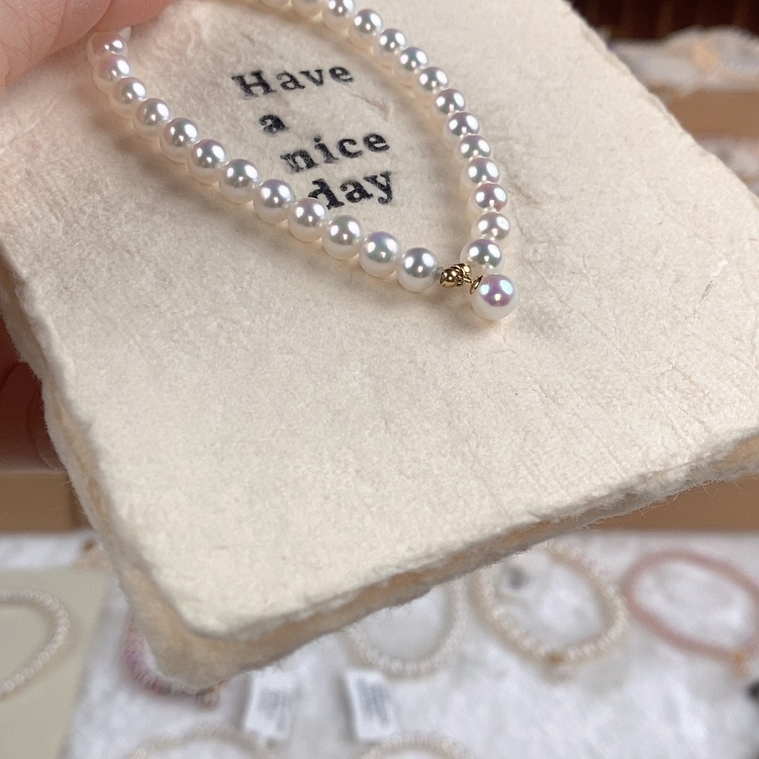 淡水珍珠18K金镶嵌手绳