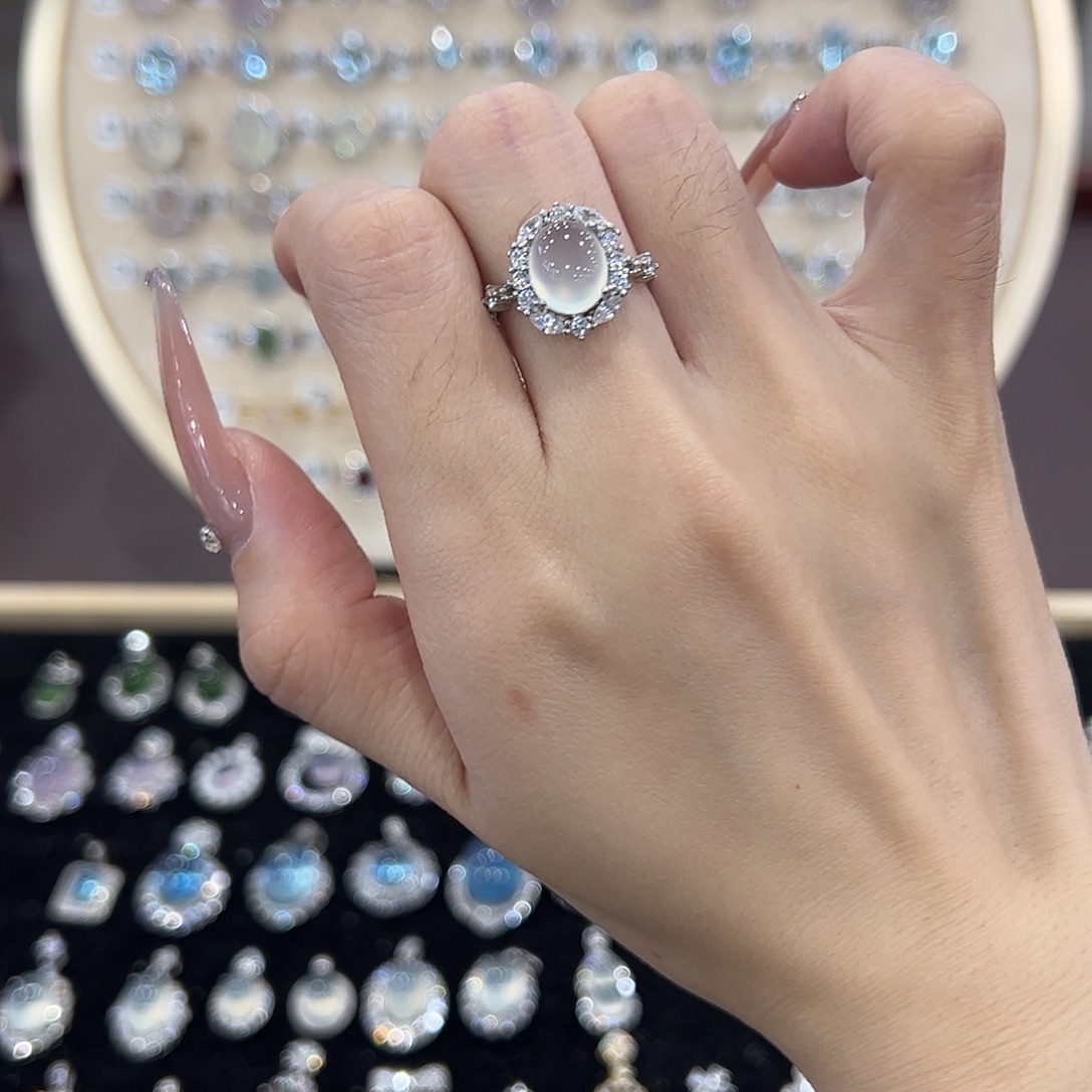 x****蛇纹石玉银S925镶嵌戒指