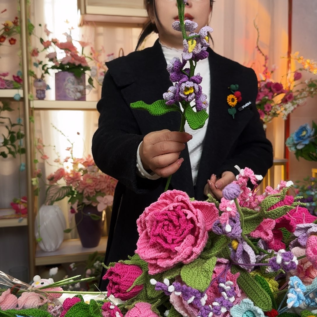 纯手工钩织钩织花束