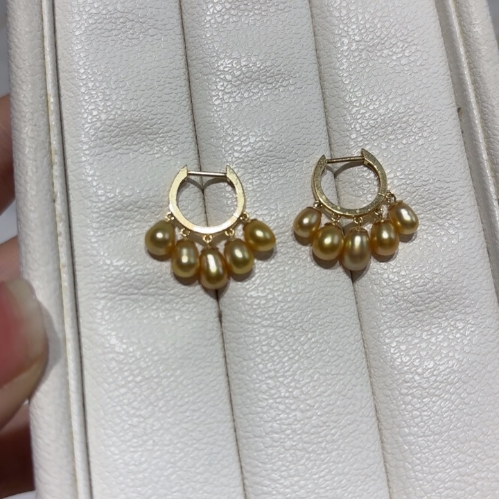 海水珍珠耳饰18K金镶嵌