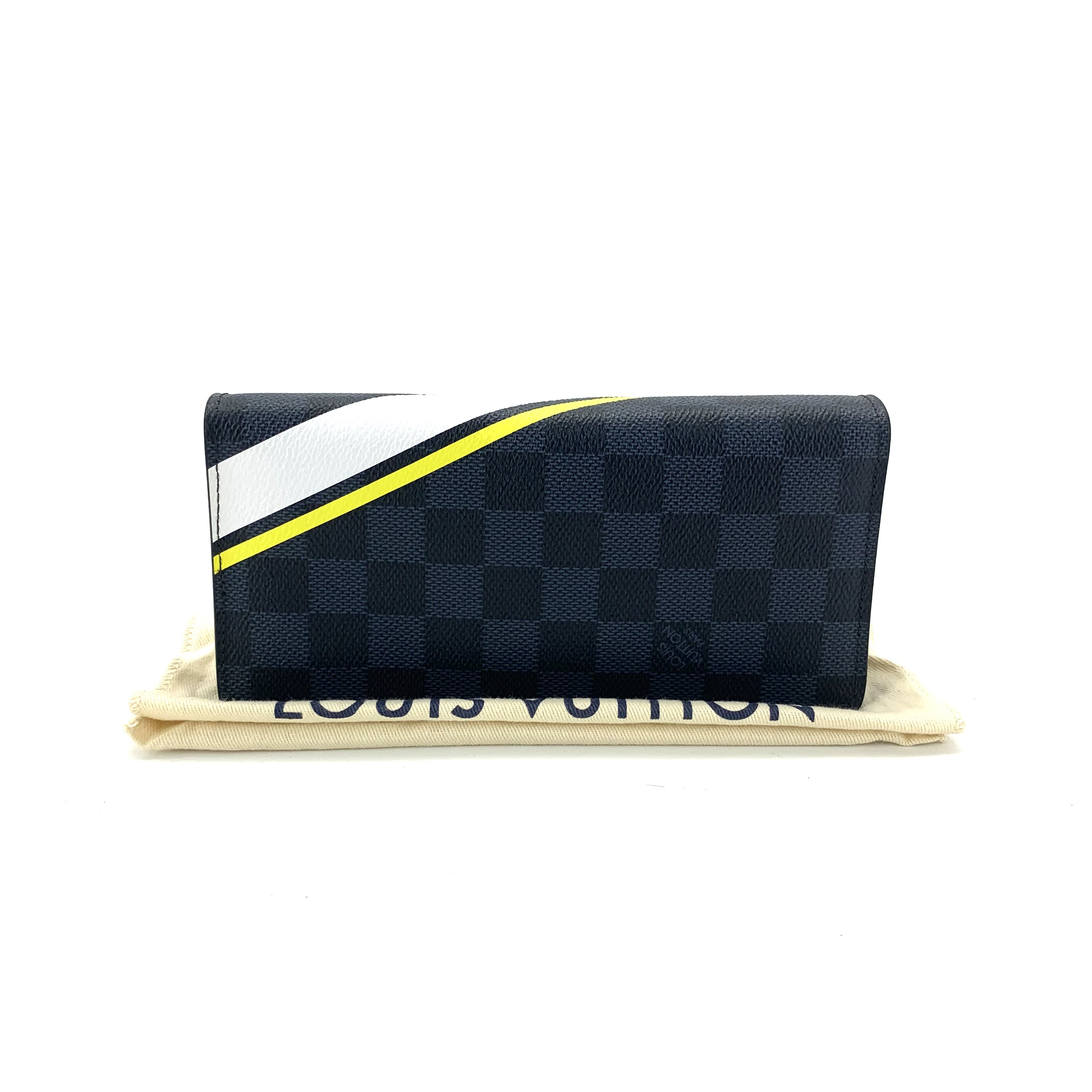 99新 LouisVuitton/路易威登 美州杯蓝棋盘格对折钱包  尺寸19/10