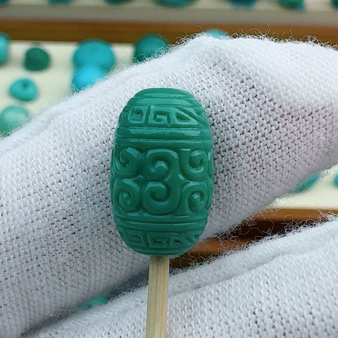 绿松石回纹桶珠8.9未镶嵌