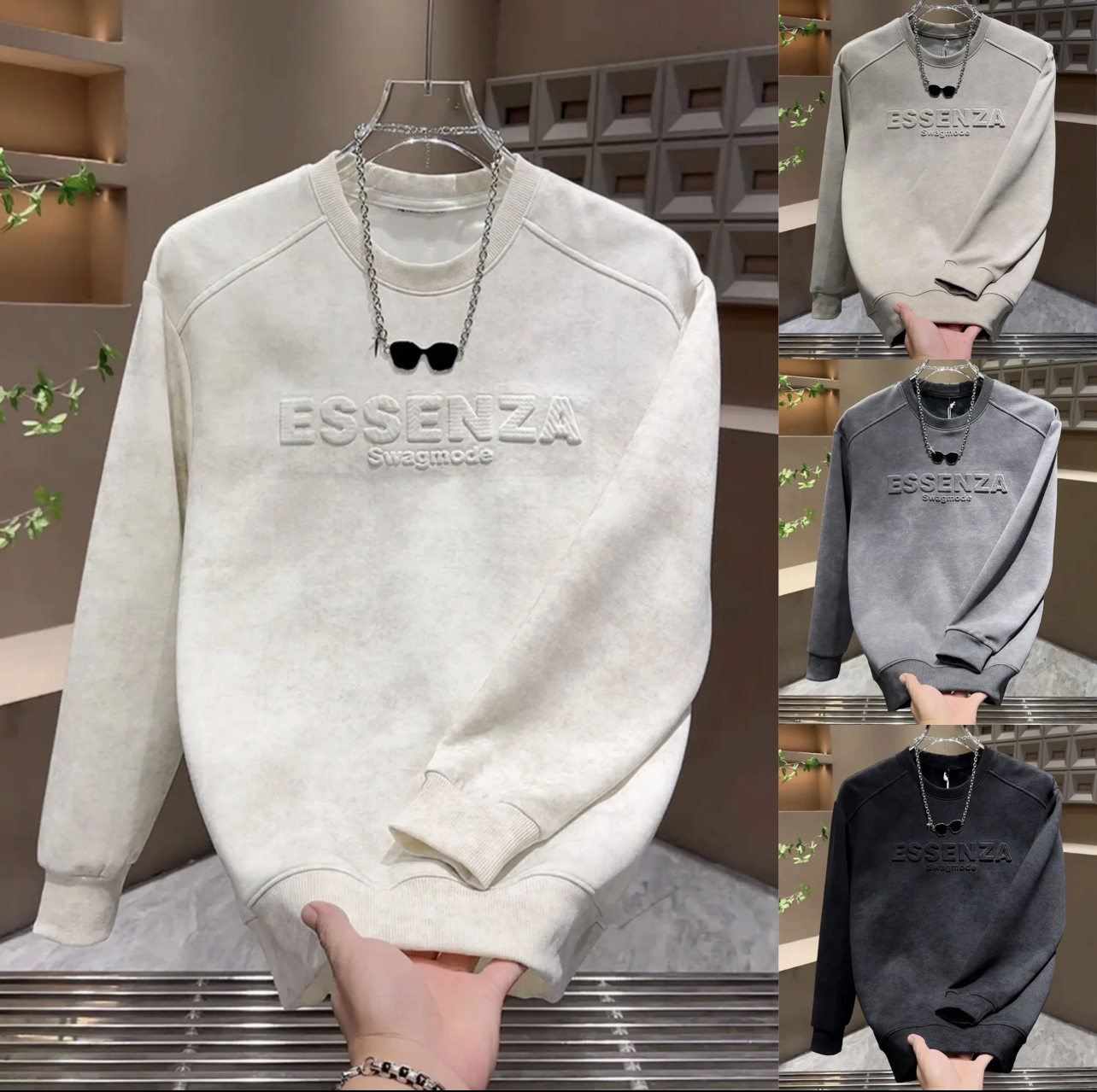 秋冬男士加绒保暖卫衣休闲帅气痞帅设计感钢印扎染上衣男加厚新款