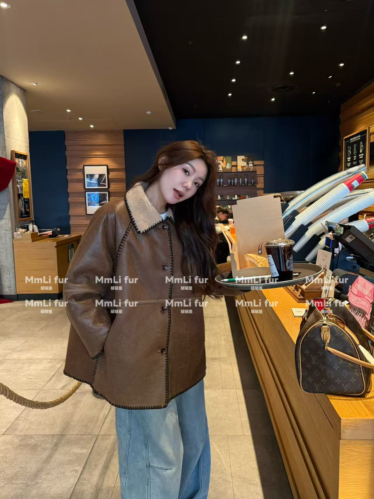 【萌萌里】MMLi CLOTHES｜ 云朵奶白长款双面羊皮毛一体外套mm991288