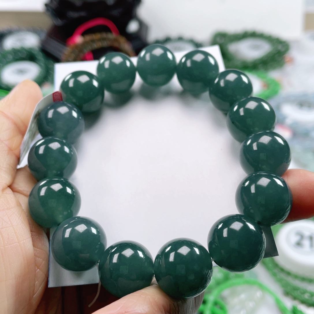 翡翠戒指未镶嵌天然翡翠手串14.5mm