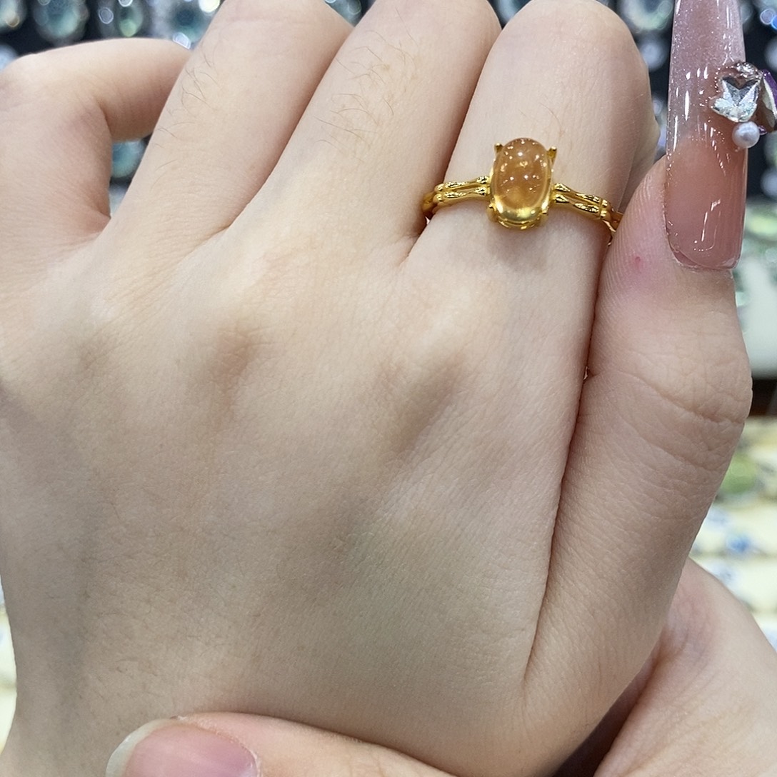 银S925镶嵌戒指黄晶
