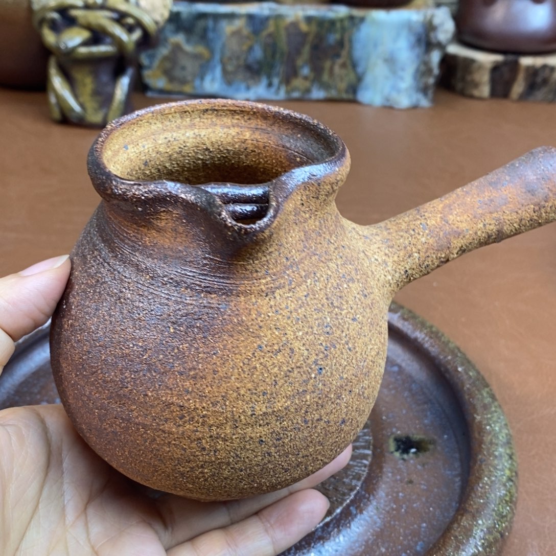 柴烧粗陶烤茶罐一物一拍350
