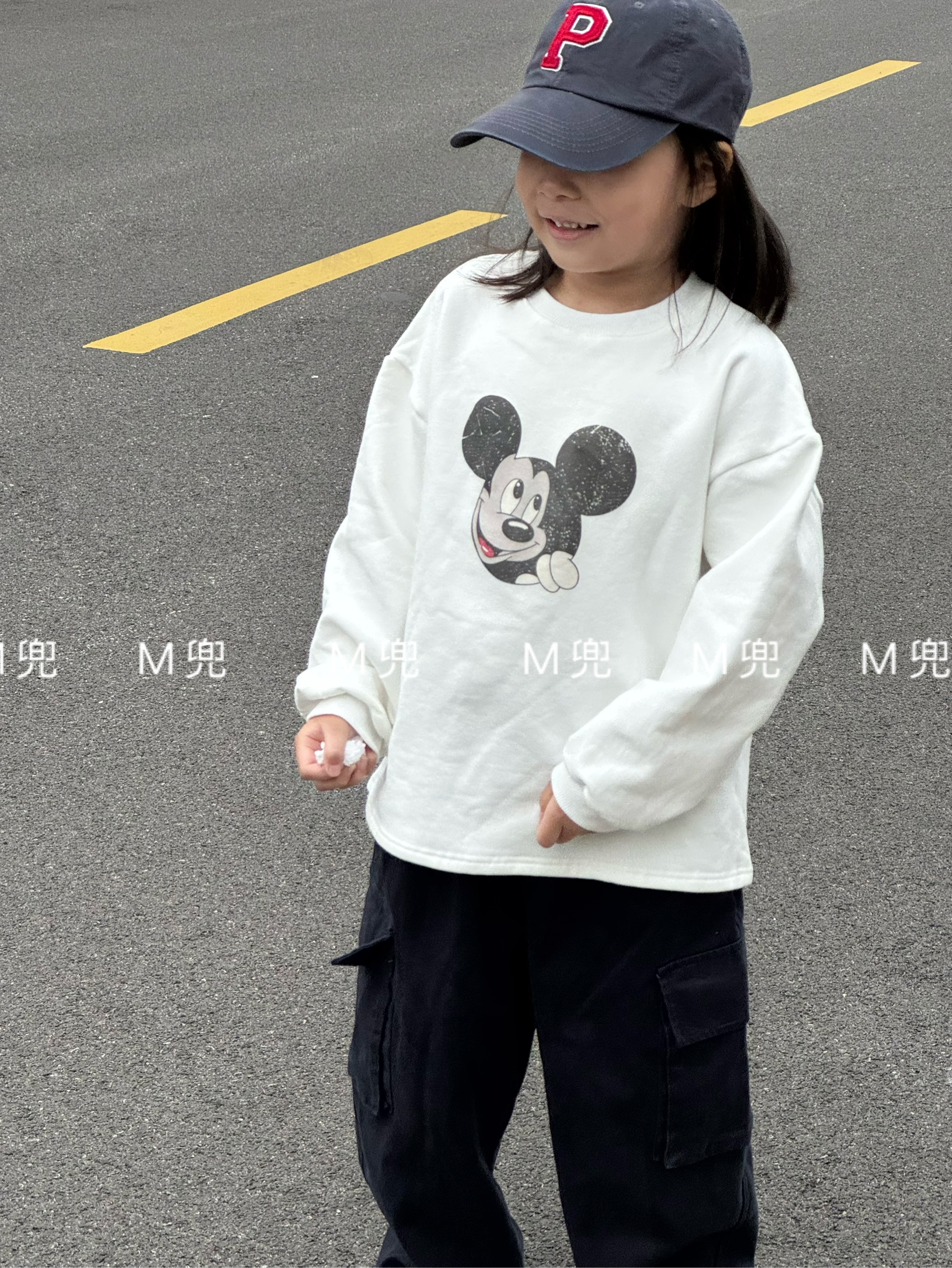 MD25年米奇头加绒上衣t男女同款儿童上衣